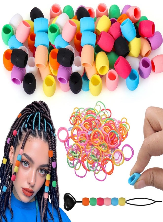 AIERSA Large Silicone Hair Beads for Kids Girls Braids, 50pcs Soft Colorful Pony beads Bulk for Kids Girls Women Hair Accessories for Braids - Image 1